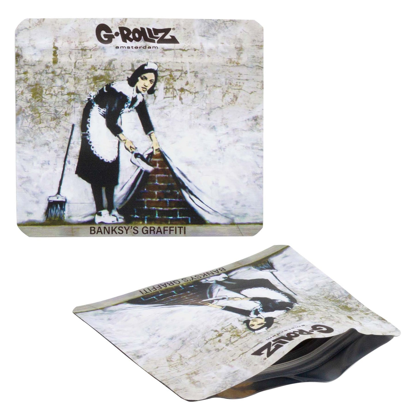 G-Rollz | Banksy Graffiti 'Camden Maid‘ Design 90x80 mm Smell Proof Bag
